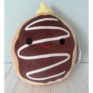 NWT Squishmallow PAT Boston Creme Pie Doughnut Plush Stuffed Animal 8" NEW